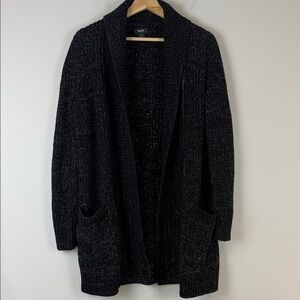 Roots Black with white Cardigan Sweater Size Small